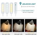 Miniatyrbilde 3 av 5: 9 LED leselys, oppladbart leselys med 3 lysstyrkenivåer (kjølig hvit/varm gul), dimbart leselys for bøker i sengen