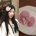Miniatyrbillede 5 af 5: 1 stk. Perleblomst Hårklips Sød Klud Sommerfugl Orkide Orkideblomst Hårklips Andenæb Stil Strandklips Koreansk Hår