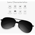 Miniatyrbillede 3 af 5: Unisex Polariserede Pilot Solbriller UV400 Beskyttelse V101 Sort