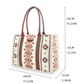 Miniatyrbillede 2 af 5: Wrangler Tote Taske Western Tasker til Kvinder Skuldertaske Boho Aztec Håndtasker NY Off-white L