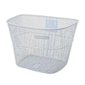Pikkukuva 1 / 5: Polkupyörän kori ruuveilla, tukeva, monikäyttöinen tavaroiden säilytys, metallinen, suuri kapasiteetti, pyöräilykori, opiskelijan pyörätarvikkeet White L