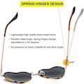 Miniatyrbillede 5 af 5: SDIGV Polariserede Hjerte Solbriller til Kvinder, Moderigtig Dejlig Stil Metalramme UV400 Beskyttelseslinse Tortoise Grey
