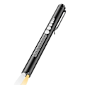 Miniatyrbilde 1 av 5: Pennelykt, Gjenbrukbar LED-pennelykt for Studenter Leger Sykepleiere med 2 Lysmoduser, USB Oppladbar, Varmt Lys og Hvitt Lys, Lommeklips Black