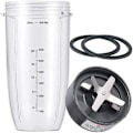 Miniatyrbilde 1 av 5: Kompatibel med Nutribullet Blender, reservedeler med 1 kopp og 1 blad, for Nutribullet-tilbehør for 600W og 900W