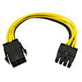 Miniatyrbillede 1 af 5: Fiauli 6-pins til 8-pins PCI-E Strømkonverter Forlængerkabel til Grafikkort