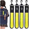Miniatyrbilde 1 av 7: LED Blinkende Lys for Skolesekker, 4 stk. Barne Refleks Blinkende Lys, 3-Modus Skolesekker, Sikkerhetslys, Vanntett Reflektor (Gul) Gul Yellow