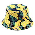 Miniatyrbild 2 av 3: Tryckt Frukt Fiskehatt Banan Bucket Hatt Mode Enkel Sommar Utomhus Dubbelsidig Bredbrättad Solhatt