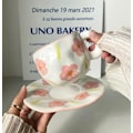 Miniatyrbillede 3 af 6: Søde Kaffe Kopper Te Kopper og Underkop Sæt, Sky Kaffe Kopper Cappuccino Latte Te Mlik Kopper Morgenmad Kop Gave