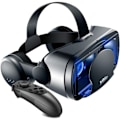 Miniatyrbilde 1 av 5: 3D VR-briller Virtuell virkelighet Fullskjerm Visuell Bredvinkel VR-brilleboks for briller med Bluetooth-fjernkontroll (Black Pro)
