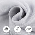 Miniatyrbild 7 av 7: Dam Scarfs Sjal Mjuk Mode Silkeslen Satin Sjal för Brud Brudtärna Bröllop Kväll Fest Formell Bal Scarfs Silver Gray