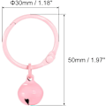 Miniatyrbilde 2 av 4: 5 stk Nøkkelringer med bjeller, 30 mm/0,51\" Dia Julebjelle Dyrebjeller Nøkkelring i rustfritt stål for DIY-håndverk, fest, veskeanhengscharm Pink