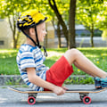 Miniatyrbillede 3 af 5: 7 stk./sæt Børne Hjelm Knæ Albue Beskyttelse Cykling Skateboard Cykel Beskyttelse Yellow