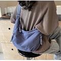 Miniatyrbillede 4 af 4: Limorence Dame Mode Ensfarvet Nylon Crossbody Taske, Arisefrom Nylon Taske Off White