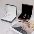 Miniatyrbillede 7 af 7: Smykke Ring Organizer Box, Lille Smykkeæske, Rejse Smykkeetui, Bærbar Ring Opbevaring Display Case, PU Læder Ringe Bakke Holder Box Red