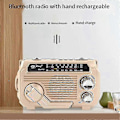 Miniatyrbild 2 av 5: FM AM SW Radio Solarladdning Nödradiomottagare Handvev Bluetooth 5.2 Stöd TF USB Rand