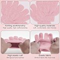 Miniatyrbilde 3 av 6: Vinterlue, skjerf og votter sett for barn 3 i 1, 3 stk strikket varm vinterlue votter halsvarmer for gutter jenter 1-6 år, vintertilbehørsett Pink