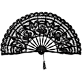 Pikkukuva 1 / 7: Pitsi-käsikäyttöinen taittuva tuuletin, Design-taittuvat käsikäyttöiset tuulettimet Naisten pitsi-tuuletin Vintage-häätuuletin Naisten espanjalainen käsikäyttöinen tuuletin hääkoristeluun DIY-koristeluun Black
