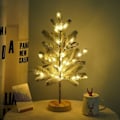 Miniatyrbillede 3 af 5: Juletræ med 50 LED-lys, 55 cm høj varm hvid julebordlampe, AA-batterier ikke inkluderet, Lys op træet til julefesten derhjemme