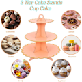 Miniatyrbild 3 av 5: 2-pack Rosa Tårtställ i Kartong, 3-Vånings Cupcakeställ, Dessertställ i Kartong, Runt Torn, Tårtställ i Kartong