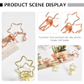 Miniatyrbilde 3 av 8: Klips Merktavle Bordholdere Metall Fil Klesklyper Festesystem Papir Tommel Vindtett Bilde Stativ Bordnummer Stativ Foldback Kontormapper Rose Goldx2pcs