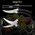 Miniatyrbillede 4 af 4: Køkken Saks Heavy Duty, skarpe store rustfrit stål fjerkræsaks Professionel Multifunktionel Metal Fjerkræsaks til kød, urter, mad, fisk, knogle