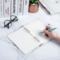 Miniatyrbillede 7 af 7: Ringbinders Cover Klar Blød PVC 6 Hulls Ringbinder, Vandafvisende Løsbladshæftemappe med Transparent Lineal, Notesbog Cover Case Genopfyldeligt A5