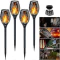 2025 Vattentäta Solarflamljus - 12 LED Solfackellampor med Fladdrande Låga - 4-pack