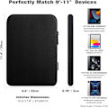 Miniatyrbilde 2 av 8: 9-11 tommers nettbrett-hylseveske som passer til nye 11-tommers iPad Pro M4/iPad Air M2 2024, iPad Air 5/4/3 10,9\"/10,5\", iPad Pro Black