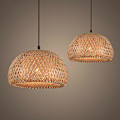 Miniatyrbillede 3 af 5: Belysning Rattan Lampe Håndlavet Bambus Lysekrone Retro Cafe Bar Lounge til Have Restaurant Soveværelse