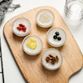 Pikkukuva 3 / 5: Mini lasiset nipistyskulhot BPA-vapaat lyijyttömät kirkkaat vanukaskulhot kahvilaan 10.5cm