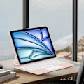 Pikkukuva 5 / 5: iPad Air 11 (2024) (M2) Bluetooth-näppäimistö Magneettinen Ripustus PC+PU Nahka Tablet-kotelo - Vaaleanpunainen Multicolor Pink