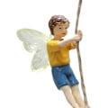 Pikkukuva 3 / 6: Hartsihahmo Miniatyyri, Keijupuutarhan Poikahahmo Siipiveistos Enkelihahmo Kukkaruukkuun Kotipihan Pihan Nurmikon Koristeeksi