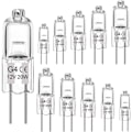Miniatyrbillede 1 af 8: G4 Halogenpærer, 12V 20W Halogen Lyspærer 2-bens Klar Kapsel Lampe Pære, Halogen-Pin-Base-Lampe Varmt Hvidt Lys Klar Kapsel (10 Pak)