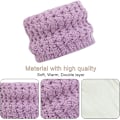 Miniatyrbillede 3 af 7: Vinterhue, Halsklæde og Handsker Sæt til Børn, 3 stk. Strikket Varmt Hæklet Tykt Fluffy Halsklæde Pom Pom Hue To Fingre Touch Screen Handsker Sæt Purple