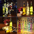 Miniatyrbillede 4 af 5: 12 stk. Flaskelys, Korklys til Vinflasker, 2m 20 LED Lys