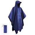 Miniatyrbild 1 av 5: Regnkappa 3 i 1 Regnponcho Multifunktionell Regnrock Poncho Regnponcho Vuxen Vattentät Återanvändbar Blue