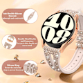 Miniatyrbild 3 av 7: Glitter silikonarmband för Samsung Galaxy Watch 20 mm, justerbart armband med glittrande band för kvinnor Rose gold