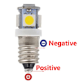 Miniatyrbild 4 av 5: 10 st E10 6V LED-lampor 5SMD 0.5W 50LM (Kallvitt)