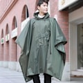 Miniatyrbilde 2 av 5: Regnkappe 3 i 1 Regnponcho Vanntett Poncho Voksen, Gjenbrukbar Regnponcho Voksen Vanntett Poncho Green