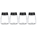 Miniatyrbilde 1 av 4: 4 stk Doble Lokk Krydderstrøere Glassflasker Krydderstrøere Sikt Barbecue Krydderglass Salt And-Yvan Black