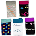 Pikkukuva 3 / 5: 5 paria kompressiosukkia, polven yläpuolisia, tukisukkia Mixed colors L-XL