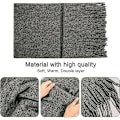 Miniatyrbilde 4 av 7: Vinter Unisex Beanie Hatt, Skjerf og Hansker Sett, Elastisk Strikket Hatt Langt Skjerf Berøringsskjermhansker Med Tykk Fleece Innerfôr for Menn og Kvinner Medium Gray