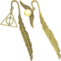 Miniatyrbillede 1 af 7: 2 stk Harry Potter Gavebogmærker, Fjeder Bogmærke, Bogmærke med Hængende Gylden Snitch Bog Charm, Bogmærke Gave til Læsere og Bogelskere