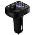 Miniatyrbillede 1 af 6: FM Transmitter X8 med Bluetooth og Håndfri - Trådløs Musik Sort