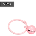 Miniatyrbilde 3 av 4: 5 stk Nøkkelringer med bjeller, 30 mm/0,51\" Dia Julebjelle Dyrebjeller Nøkkelring i rustfritt stål for DIY-håndverk, fest, veskeanhengscharm Pink
