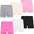 Miniatyrbild 1 av 7: Cykelshorts flickor svart dans Pe shorts barn med spetskant sport 2-10 år 6 pack 7-8 Years