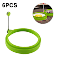 Miniatyrbild 2 av 5: St Silikon Äggringar, Äggringar Non Stick, Äggkokningsringar, Stekt Äggform Eller Pannkaksringar Nonstick Form Ring Rund Green