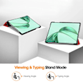 Miniatyrbild 3 av 5: For Honor Pad X8a Fodral Anti-Drop Läder Stativ Tabletskydd Red