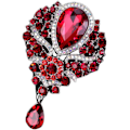 Miniatyrbild 3 av 6: Broscher Emalj Brosch för Män Kvinnor Retro Strass Slipstift Kläder Hatt Dekoration Red
