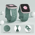 Miniatyrbilde 3 av 8: Gravert Rem for Apple Watch-reimer, iwatch-reim Kvinner, Myk Silikon Rose Blomstermønster Bånd for iWatch Series-reim Red/Cactus 38/40/41mm